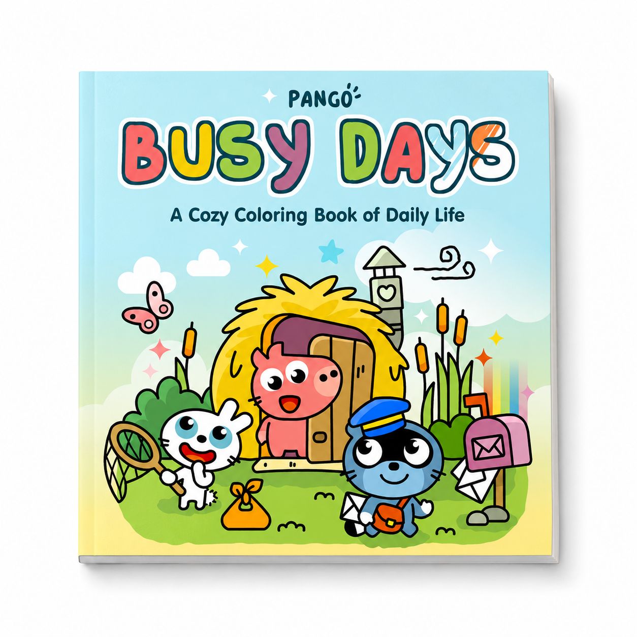 Couverture du livre de coloriage Pango Busy Days